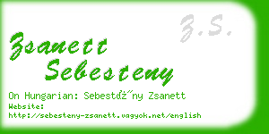 zsanett sebesteny business card